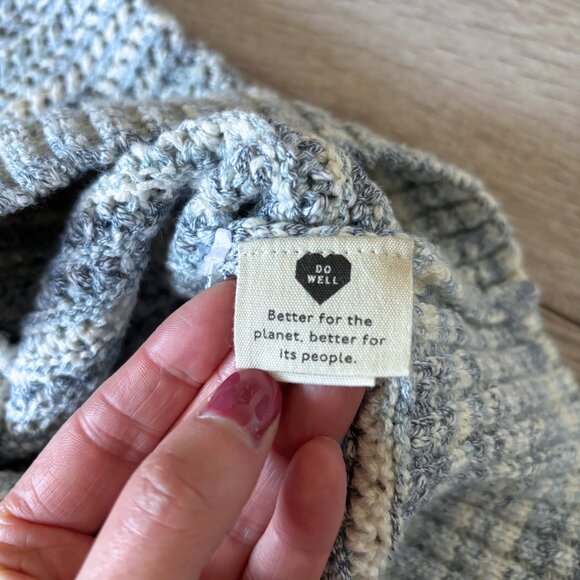 Madewell Southbrook Open-Stitch Pullover Sweater in Blue Space-Dye Size XS - Picture 5 of 11